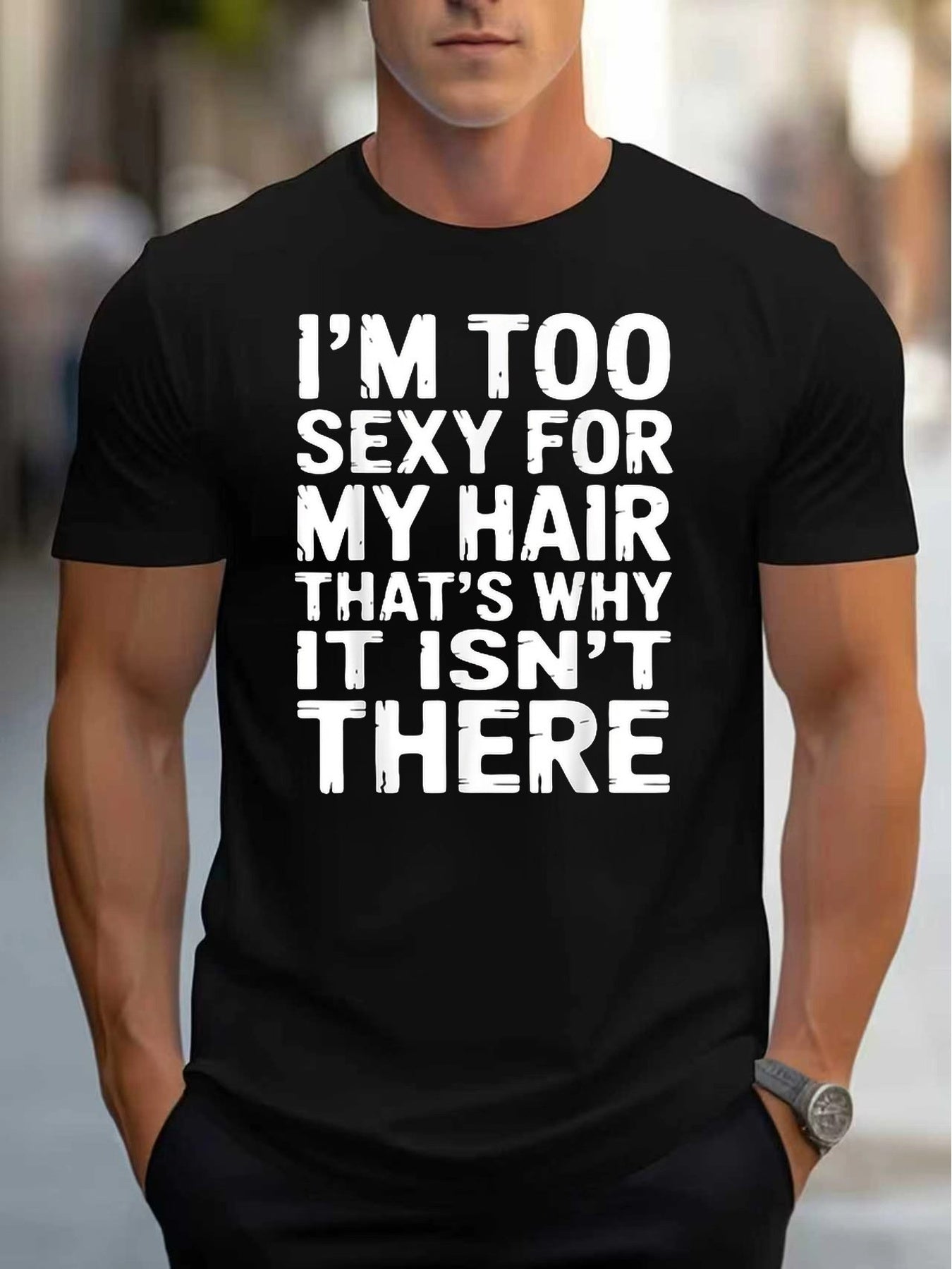 Black Fun Trendy Printed Slogan Comfortable Casual Heavy Weight T-shirt Same Style Men's 2026 Summer Short sleeved Printed T-shirt 180G